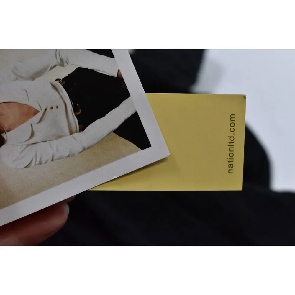 Nation LTD LA Pilar Collar Henley Collared Long Sleeve Black T-shirt Womens S - Picture 8 of 10